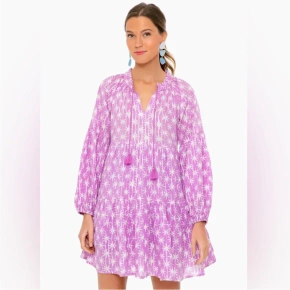 Tuckernuck Oliphant Virgo Lilac Tiered Mini Dress - Picture 2 of 11